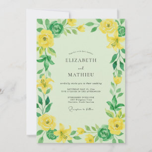 Invitación Boda Eucalipto Follaje Limón Cítricos