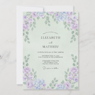 Invitación Boda Eucalipto Follaje Violeta Menta