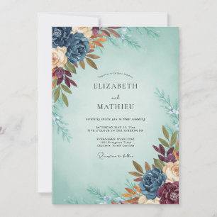 Invitación Boda Eucalipto Ranunculus Terracota Espuma de Mar