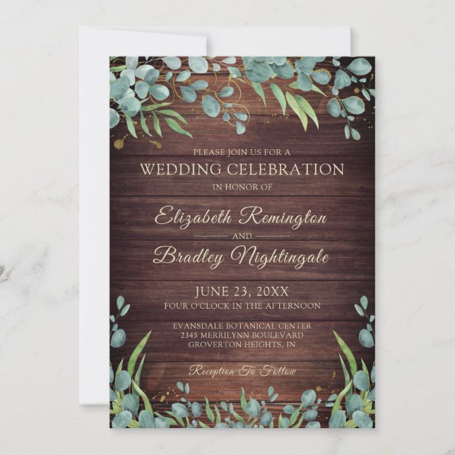 Invitación Boda Eucalyptus (Anverso)
