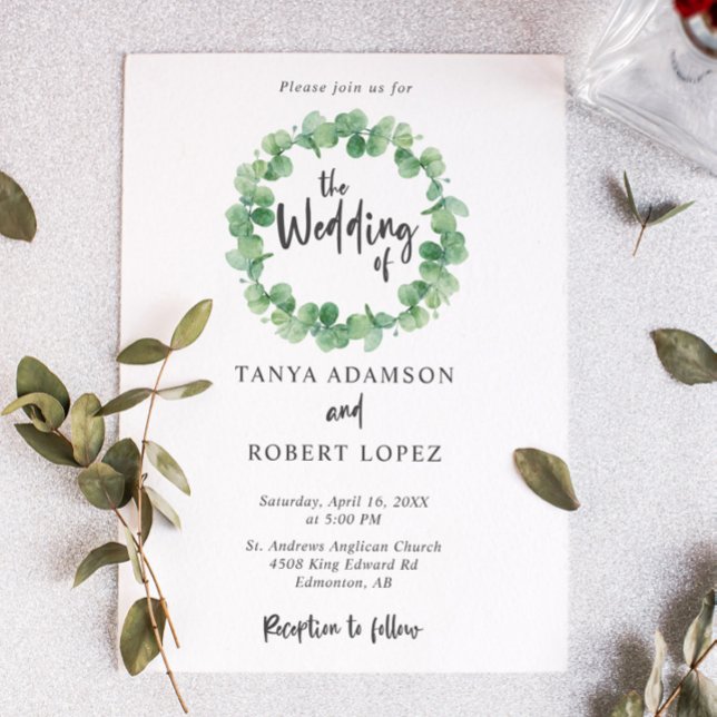 Invitación Boda Eucalyptus Elegante Hoja Letrada de Leyenda d (Subido por el creador)