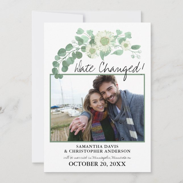 Invitación Boda Eucalyptus en flor (Anverso)