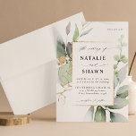 Invitación Boda Eucalyptus Glow Gold Greeneration<br><div class="desc">Envíe a sus invitados una hermosa invitación de bodas con su hermosa Invitación a la Boda de Oro Eucalyptus Glow.</div>