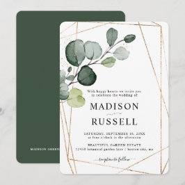 Invitación Boda Eucalyptus Gold Greenery