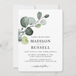Invitación Boda Eucalyptus Gold Splatter Greenery
