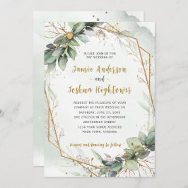 Invitación Boda Eucalyptus Golden Greenery