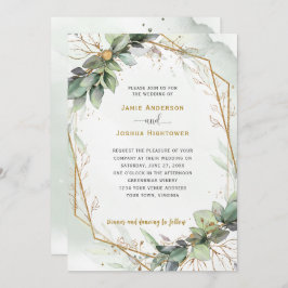 Invitación Boda Eucalyptus Golden Greenery
