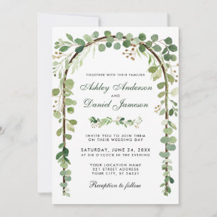 Invitación Boda Eucalyptus Green Wood Arch W