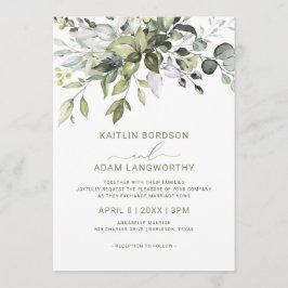 Invitación Boda Eucalyptus Greenery Watercolor Herbal