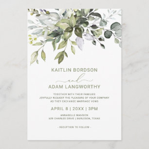 Invitación Boda Eucalyptus Greenery Watercolor Herbal