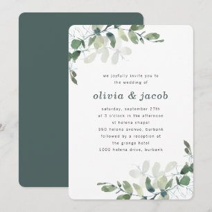 Invitación Boda Eucalyptus Moderno