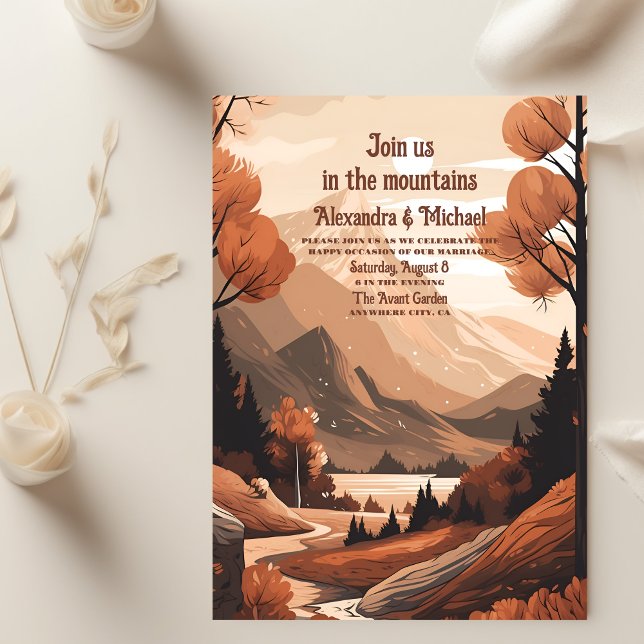 Invitación Boda Evergreen del Bosque Rústico de Montaña (Subido por el creador)