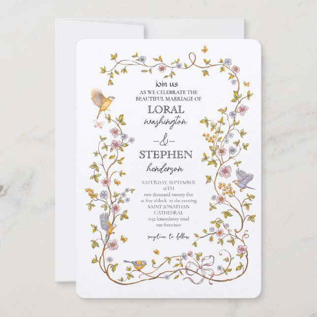 Invitación Boda Evergreen Elegance (Anverso)