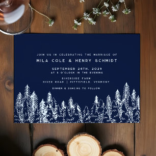 Invitación Boda Evergreen Minimalista de Pine Forestal Modern