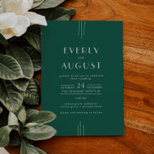 Boda EVERLY Jewel Tone Art Deco Verde Esmeralda