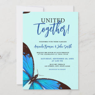 Invitación Boda exclusivo de mariposa color azul