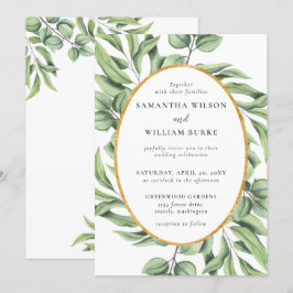 Invitación Boda exitoso de eucalipto rústico verde