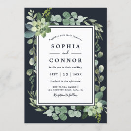 Invitación Boda exitoso de la Marina Azul de Medianoche