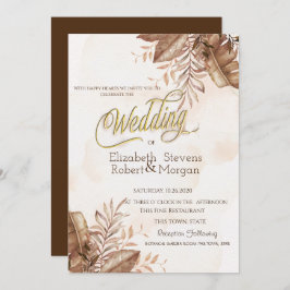 Invitación Boda exótico de flores de otoño