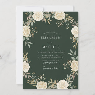 Invitación Boda Exquisita en Bosque de Verde Cazador