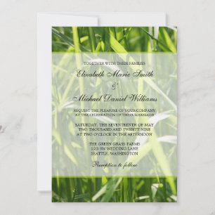 Invitación Boda exterior de grava verde
