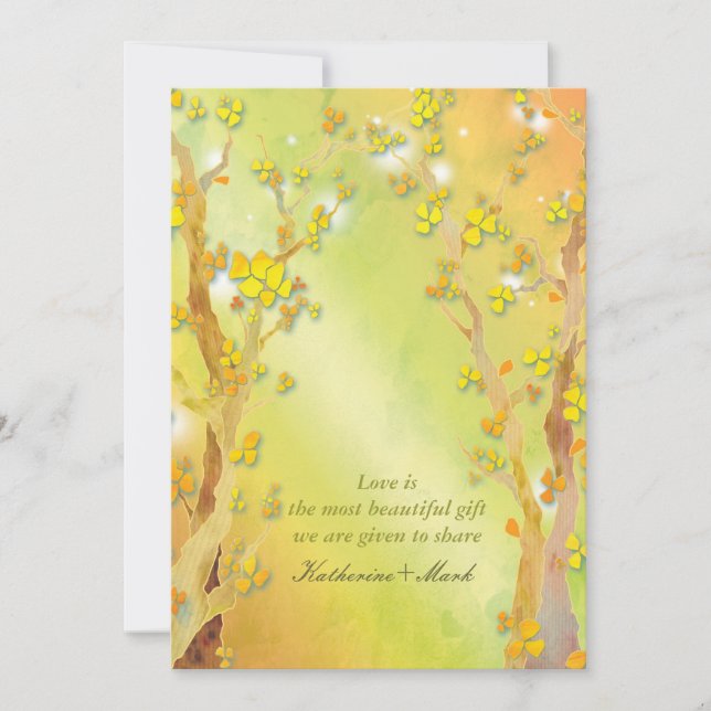Invitación Boda exterior de la puerta interior del árbol mági (Anverso)