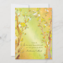 Invitación Boda exterior de la puerta interior del árbol mági