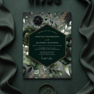 Invitación Boda exuberante de bosque esmeralda