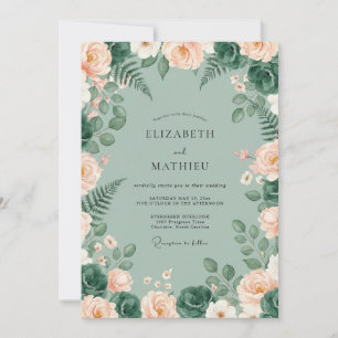 Invitación Boda exuberante de verde menta