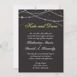 Invitación Boda Fab Black String Lights Guay