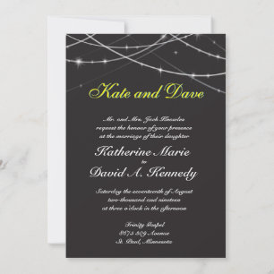 Invitación Boda Fab Black String Lights Guay