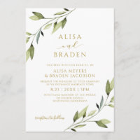 Boda Fairytale Greenery Gold Watercolor Vines