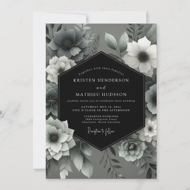 Invitación Boda Fantasmal de Carbón (Anverso)