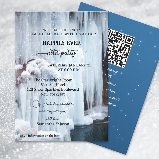 Invitación Boda Felices Para Siempre Cascada de Invierno  (Subido por el creador)