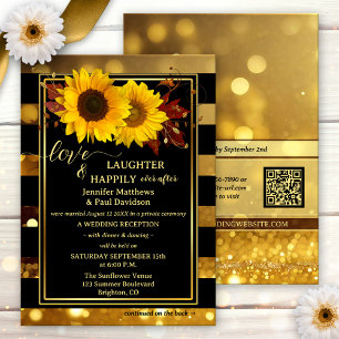 Invitación Boda Felices para Siempre Girasol Sol Negro