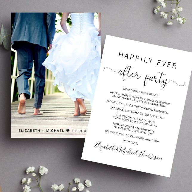 Invitación Boda Feliz Desde La Recepción De La Foto Del Fiest (Your love story deserves a grand celebration!)