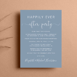 Invitación Boda Feliz Después De La Recepción Azul Polvorient