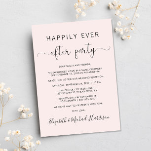 Invitación Boda Feliz Nunca Después De La Recepción Fotorosad