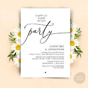 Invitación Boda Feliz para Siempre Cena Fiestera Baile