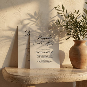 Invitación Boda Feliz Para Siempre Elegante Beige