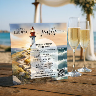 Invitación Boda Feliz para Siempre en el Faro Costero