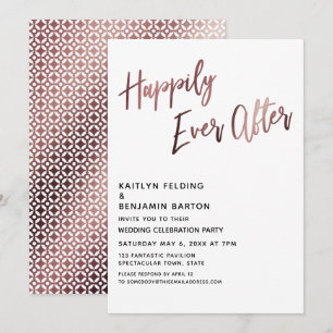 Invitación Boda Feliz por Siempre Recepción Rose Gold