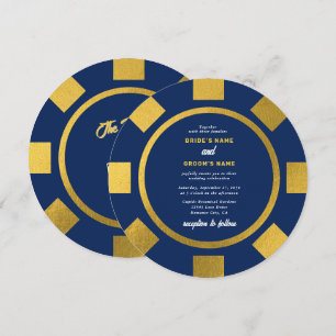 Invitación Boda Ficha de Poker Coincidencia Perfecta de Las V
