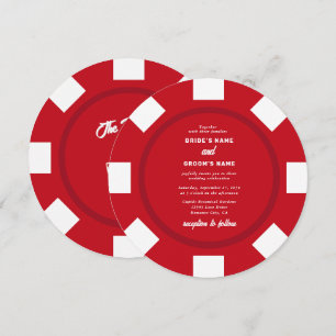 Invitación Boda Ficha de Poker Coincidencia Perfecta de Las V