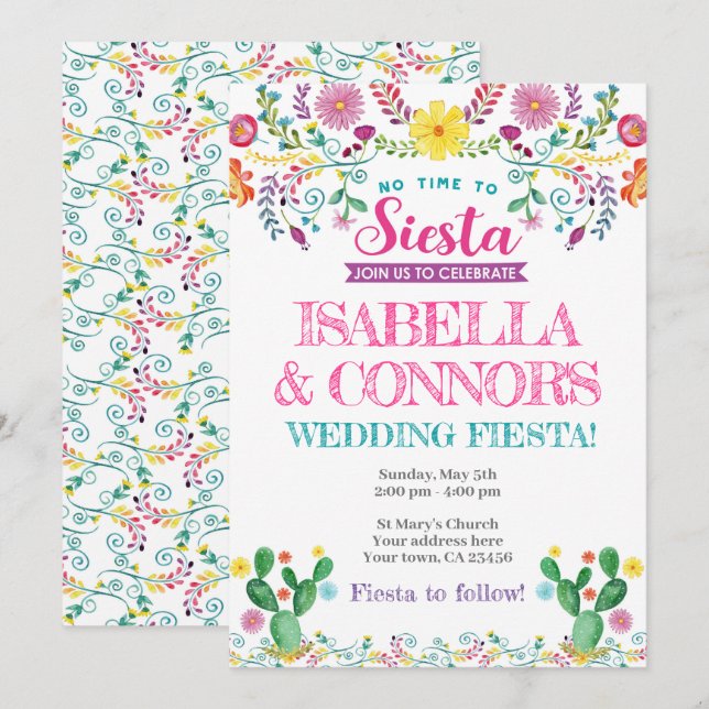 Invitación Boda Fiesta (Anverso / Reverso)