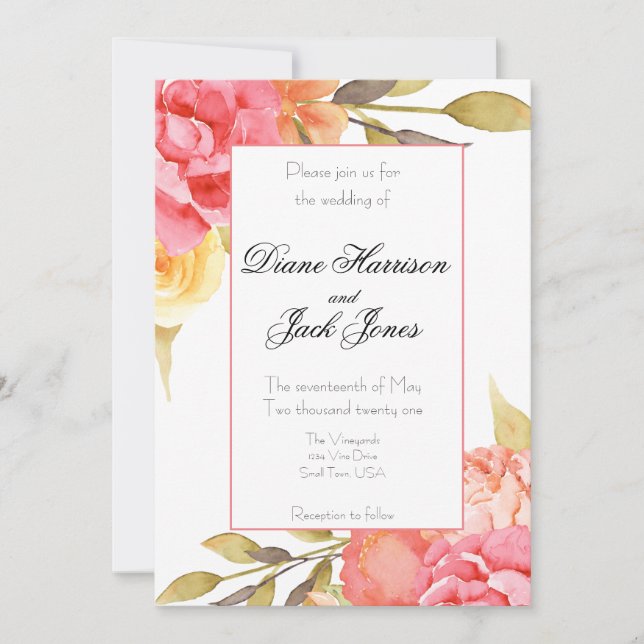 Invitación Boda Fiesta de jardín (Anverso)