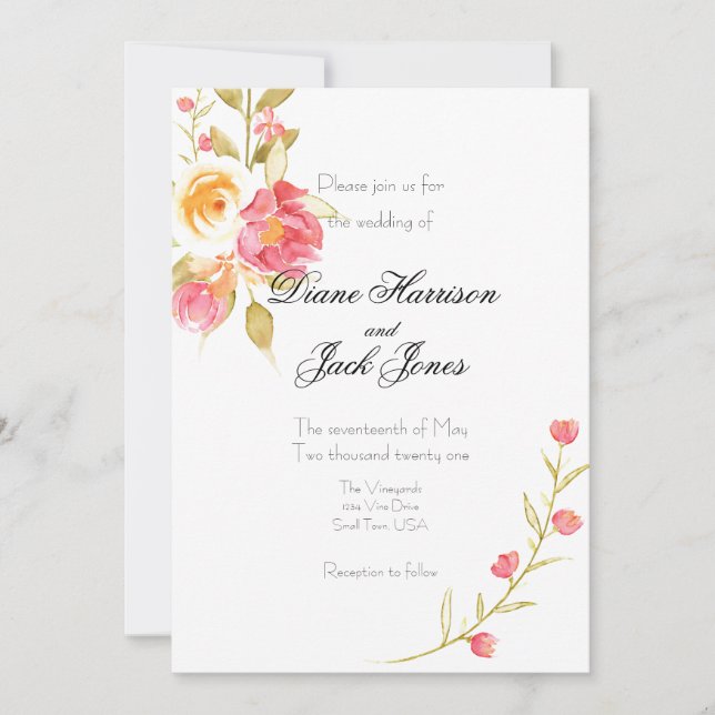 Invitación Boda Fiesta de jardín (Anverso)