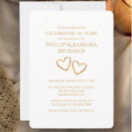 Invitación Boda Fiesta de Oro 50 aniversario Personalizado de