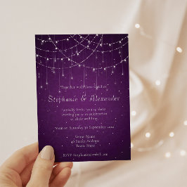 Invitación Boda Fiesta de Royal Purple & String Lights