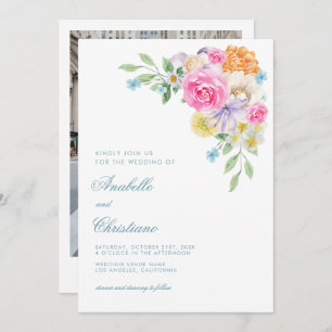 Invitación Boda Fiesta de verano floral de acuarela
